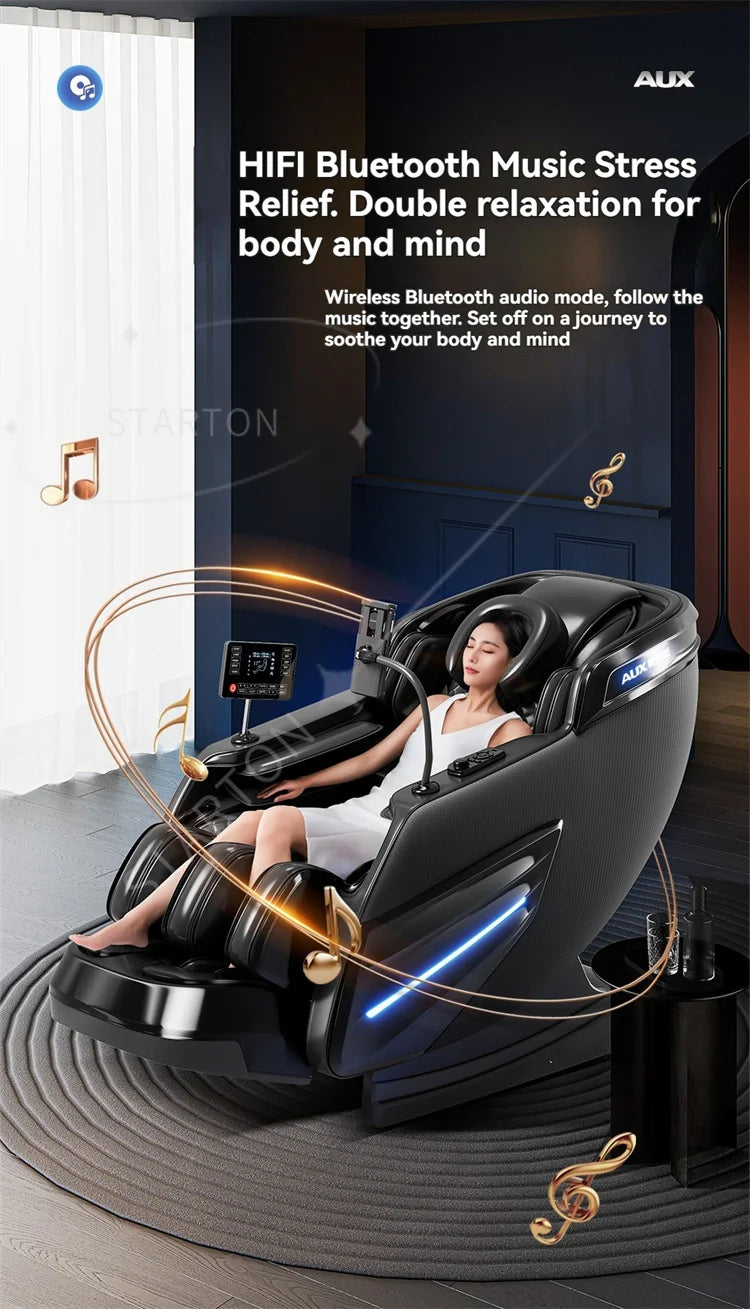 6D AUTO Massage Chairs Full Body Zero Gravity Relaxation Massage Recliner Chair With SL-Track Bluetooth Speaker Heating Massage