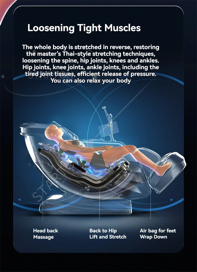 6D AUTO Massage Chairs Full Body Zero Gravity Relaxation Massage Recliner Chair With SL-Track Bluetooth Speaker Heating Massage