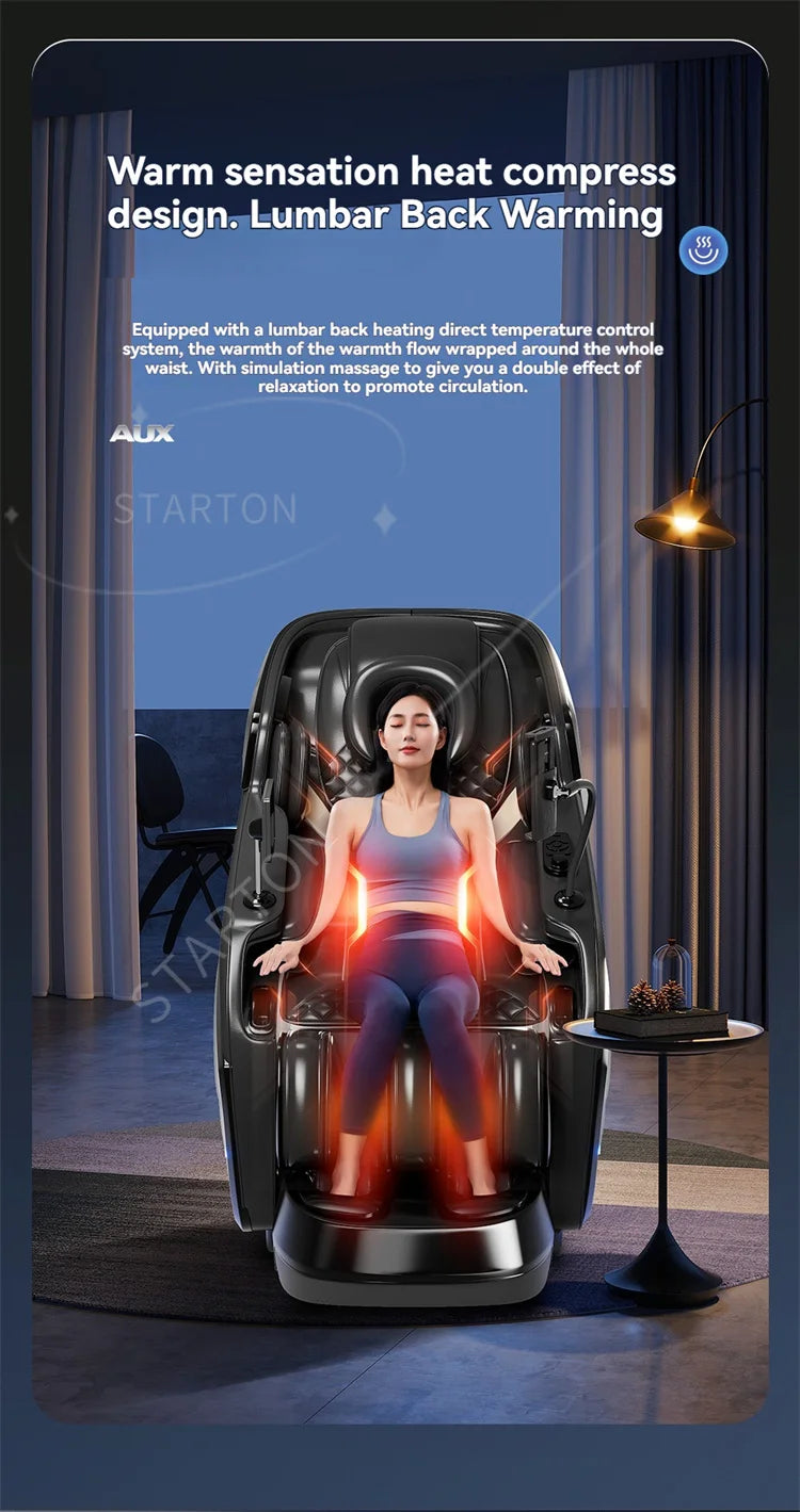6D AUTO Massage Chairs Full Body Zero Gravity Relaxation Massage Recliner Chair With SL-Track Bluetooth Speaker Heating Massage