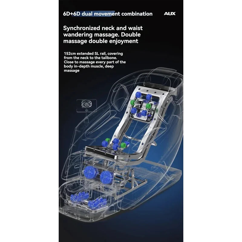 Dual-Core 6D+6D Massage Chair Full Body Zero Gravity Massage Recliner Chairs  Stretch Relaxation Massage Chair