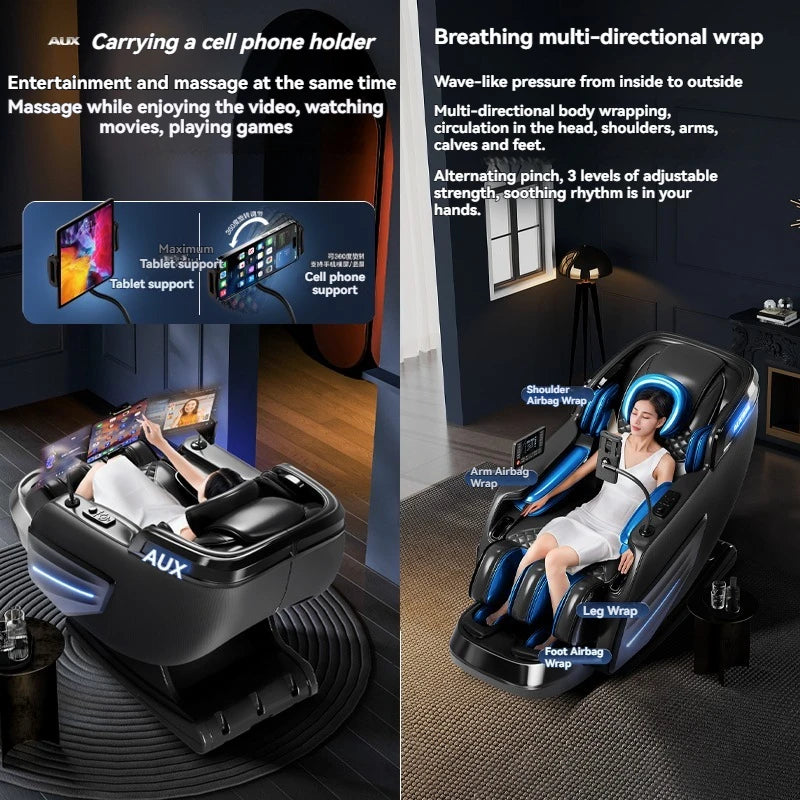 6D AUTO Massage Chairs Full Body Zero Gravity Relaxation Massage Recliner Chair With SL-Track Bluetooth Speaker Heating Massage