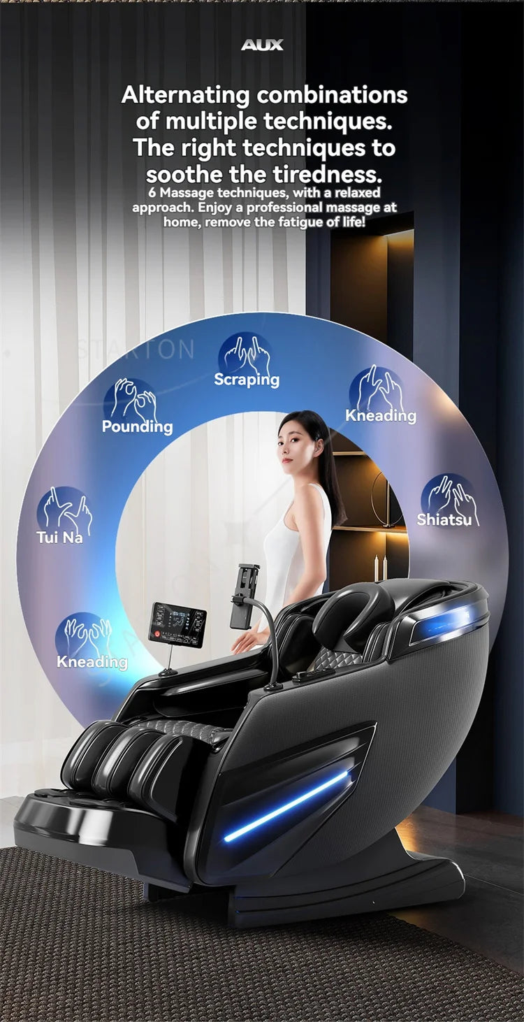 6D AUTO Massage Chairs Full Body Zero Gravity Relaxation Massage Recliner Chair With SL-Track Bluetooth Speaker Heating Massage