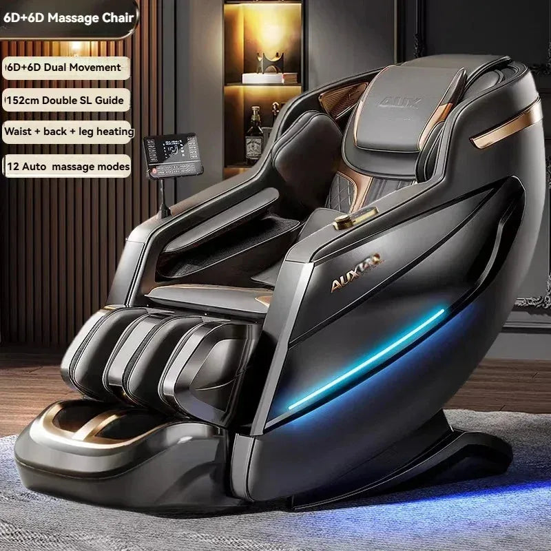 Dual-Core 6D+6D Massage Chair Full Body Zero Gravity Massage Recliner Chairs  Stretch Relaxation Massage Chair