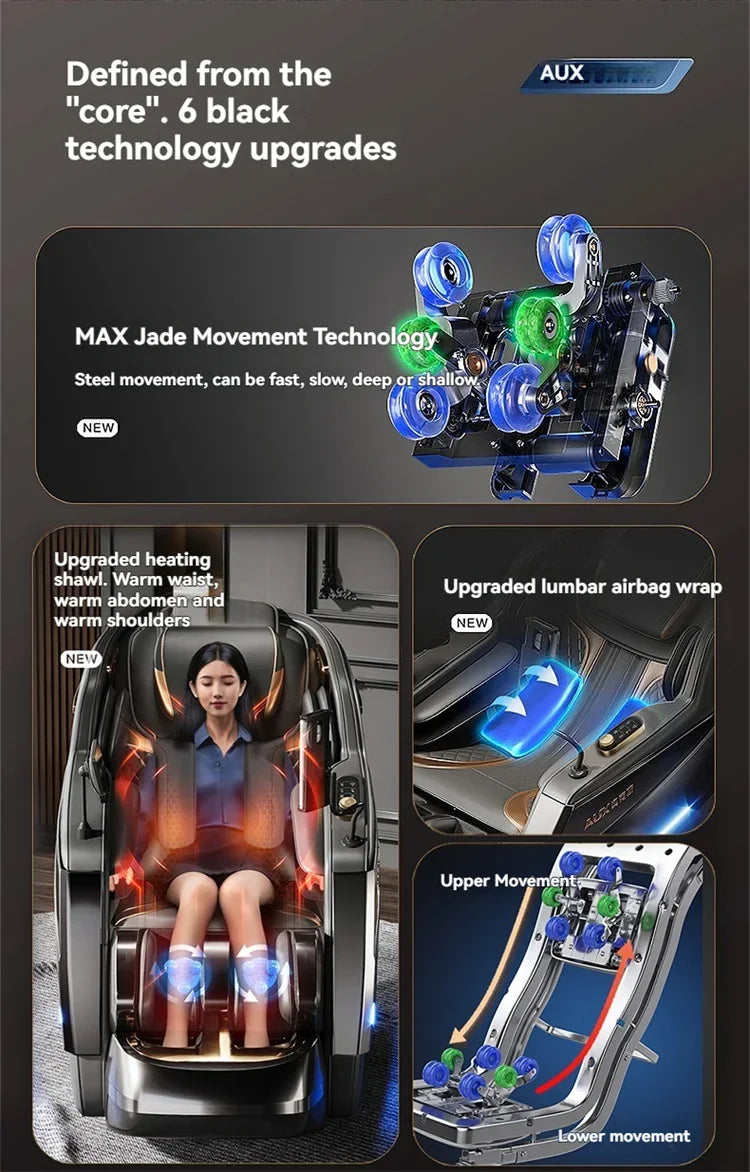 Dual-Core 6D+6D Massage Chair Full Body Zero Gravity Massage Recliner Chairs  Stretch Relaxation Massage Chair