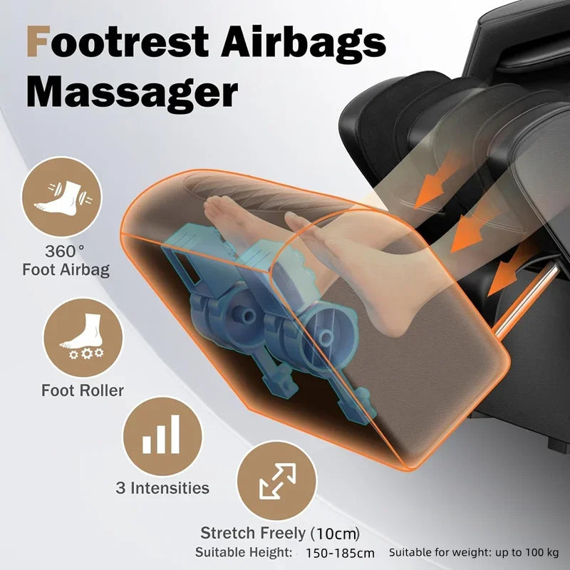 Dual-Core 6D+6D Massage Chair Full Body Zero Gravity Massage Recliner Chairs  Stretch Relaxation Massage Chair