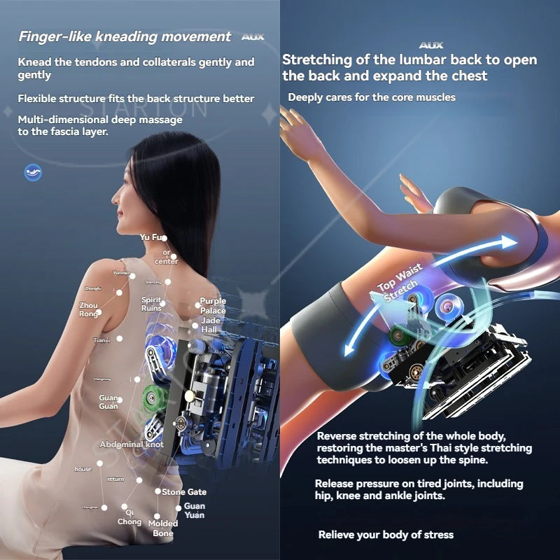 6D AUTO Massage Chairs Full Body Zero Gravity Relaxation Massage Recliner Chair With SL-Track Bluetooth Speaker Heating Massage