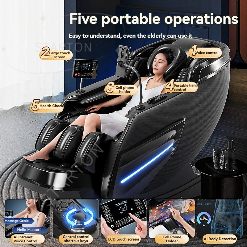 6D AUTO Massage Chairs Full Body Zero Gravity Relaxation Massage Recliner Chair With SL-Track Bluetooth Speaker Heating Massage