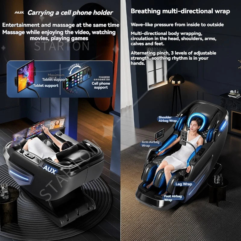 6D AUTO Massage Chairs Full Body Zero Gravity Relaxation Massage Recliner Chair With SL-Track Bluetooth Speaker Heating Massage