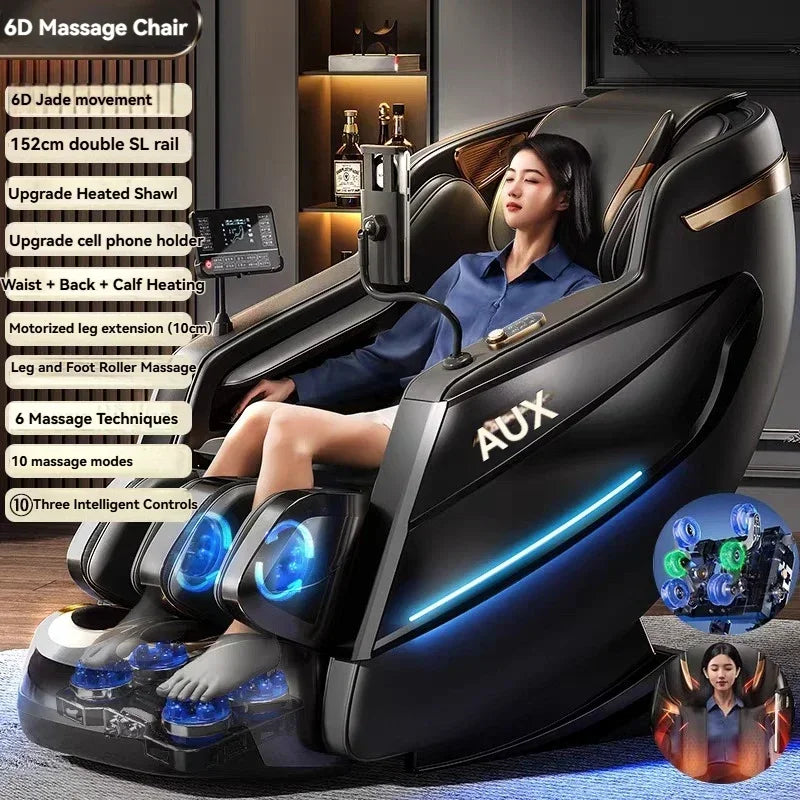 Dual-Core 6D+6D Massage Chair Full Body Zero Gravity Massage Recliner Chairs  Stretch Relaxation Massage Chair