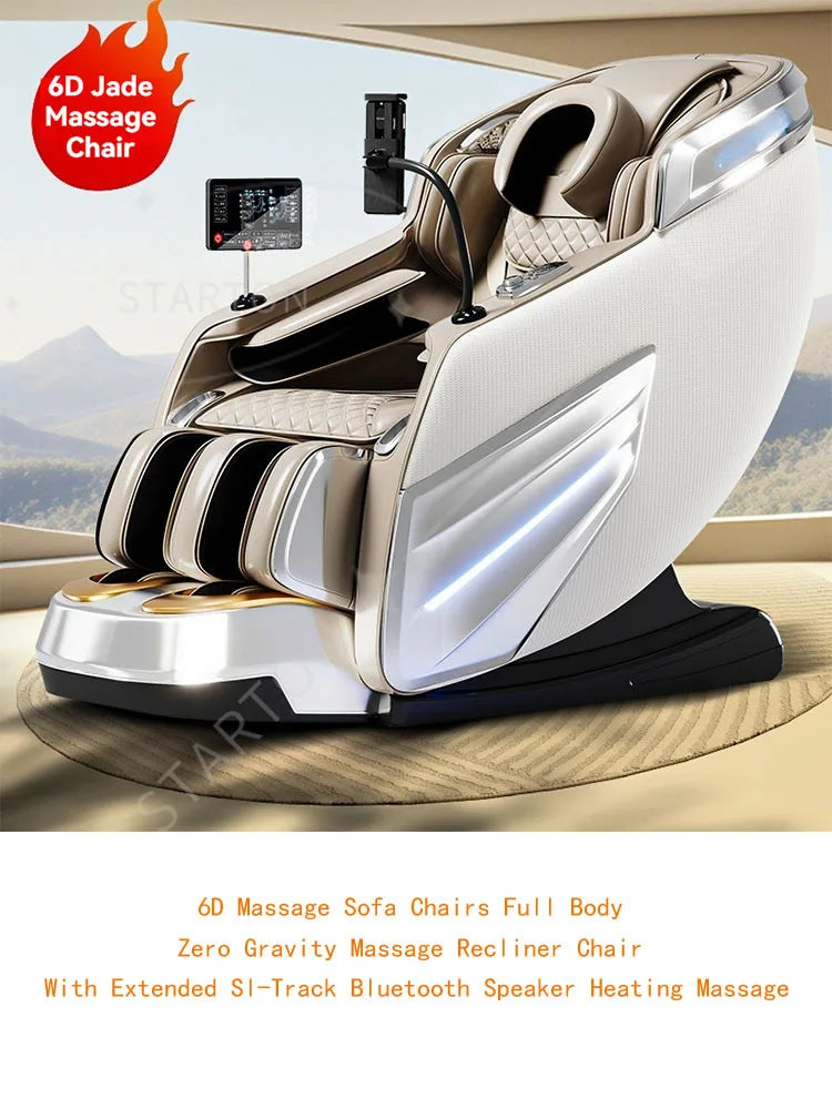 6D AUTO Massage Chairs Full Body Zero Gravity Relaxation Massage Recliner Chair With SL-Track Bluetooth Speaker Heating Massage