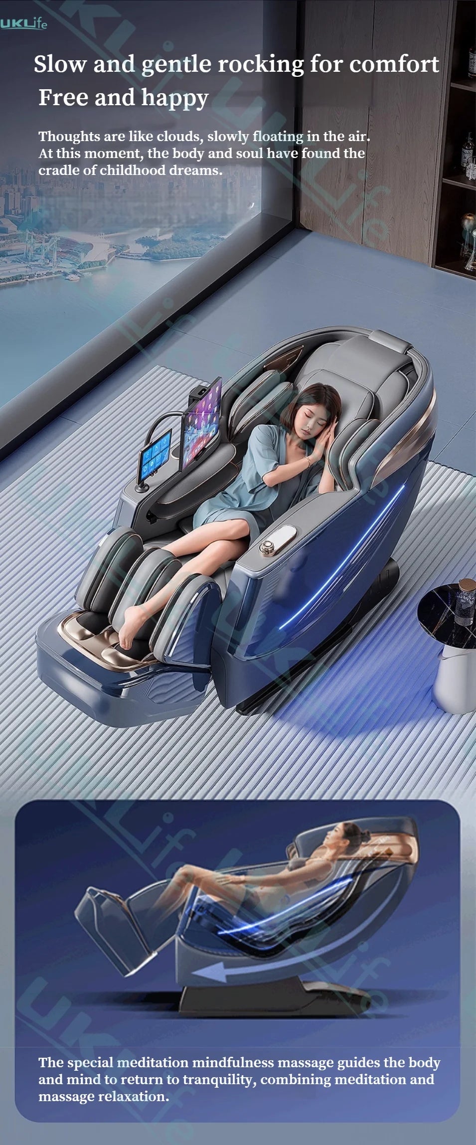Dual Core 6D Massage Chair with SL Track, Heating Shawl, Thai Stretch & AI Voice - Full Body Zero Gravity Recliner