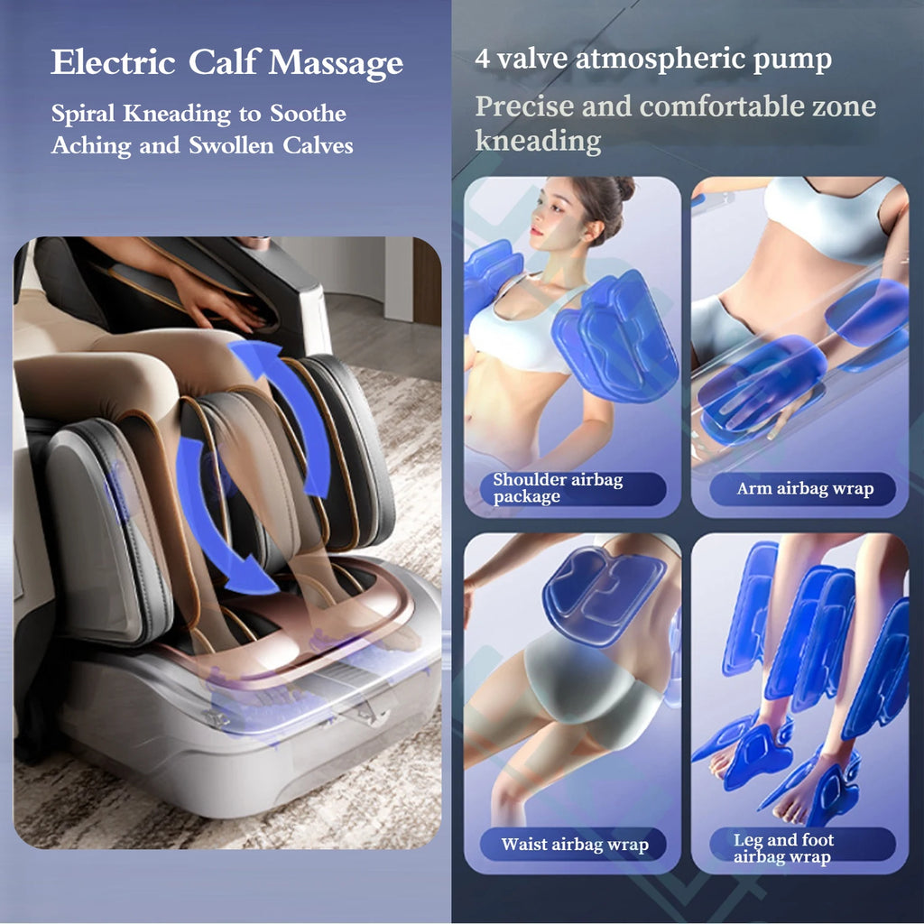 Dual Core 6D Massage Chair with SL Track, Heating Shawl, Thai Stretch & AI Voice - Full Body Zero Gravity Recliner