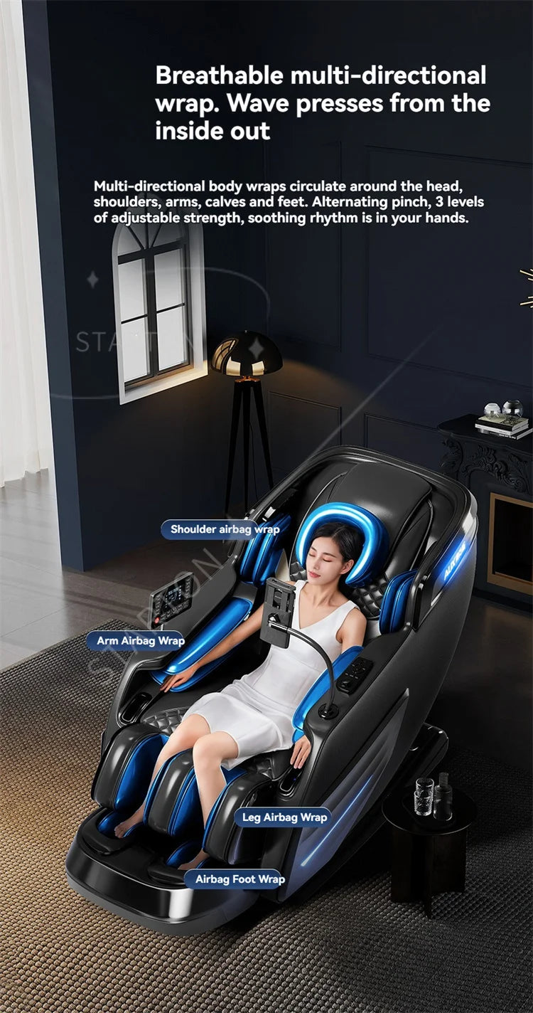 6D AUTO Massage Chairs Full Body Zero Gravity Relaxation Massage Recliner Chair With SL-Track Bluetooth Speaker Heating Massage