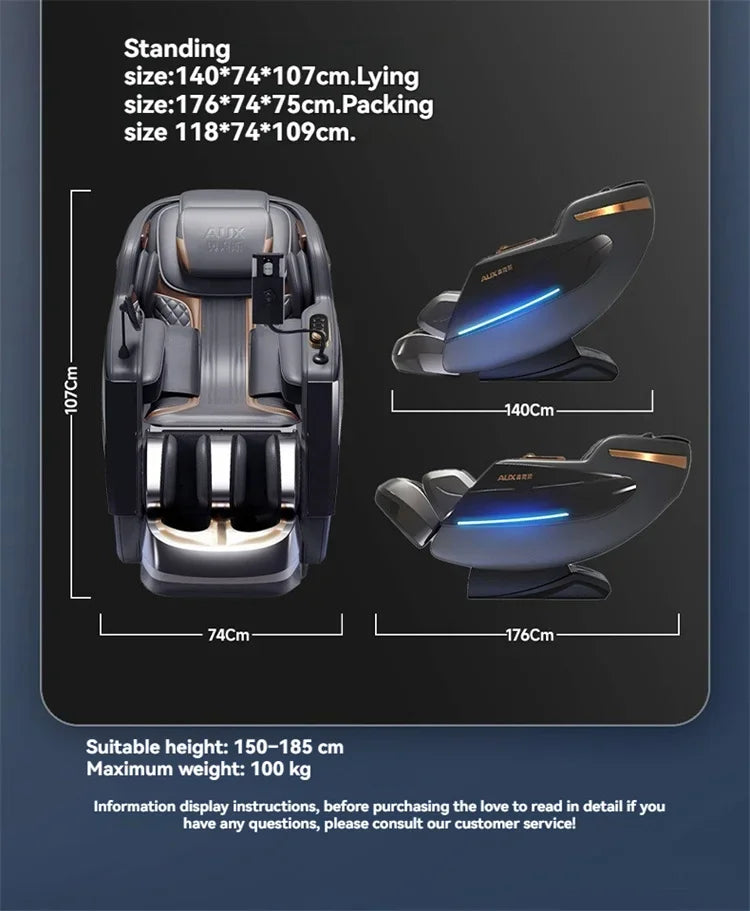 Dual-Core 6D+6D Massage Chair Full Body Zero Gravity Massage Recliner Chairs  Stretch Relaxation Massage Chair