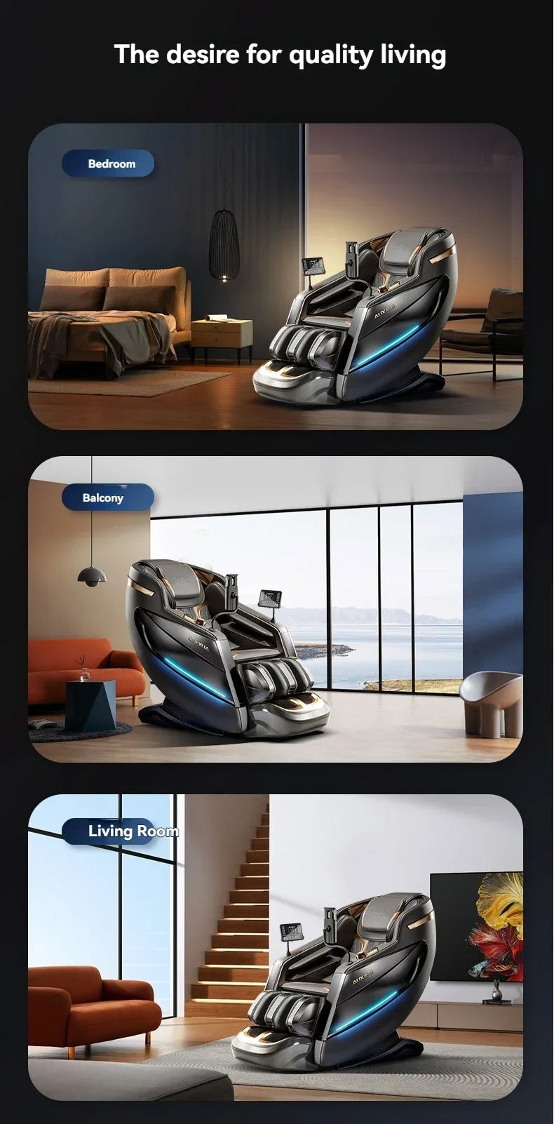 Dual-Core 6D+6D Massage Chair Full Body Zero Gravity Massage Recliner Chairs  Stretch Relaxation Massage Chair