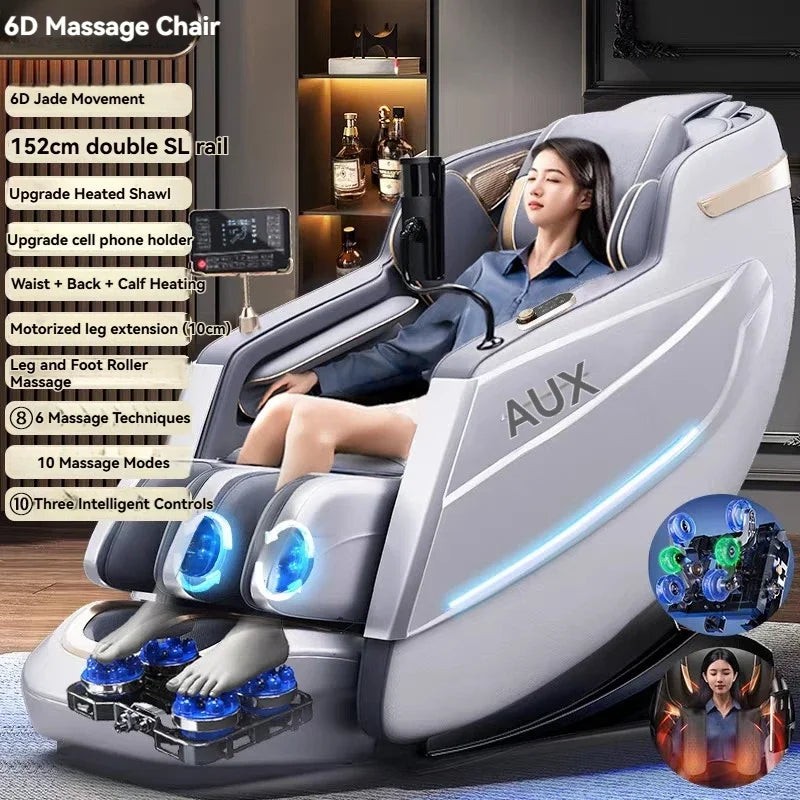 Dual-Core 6D+6D Massage Chair Full Body Zero Gravity Massage Recliner Chairs  Stretch Relaxation Massage Chair