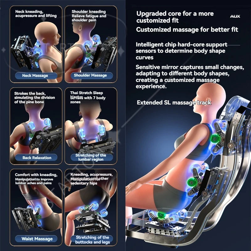 6D AUTO Massage Chairs Full Body Zero Gravity Relaxation Massage Recliner Chair With SL-Track Bluetooth Speaker Heating Massage