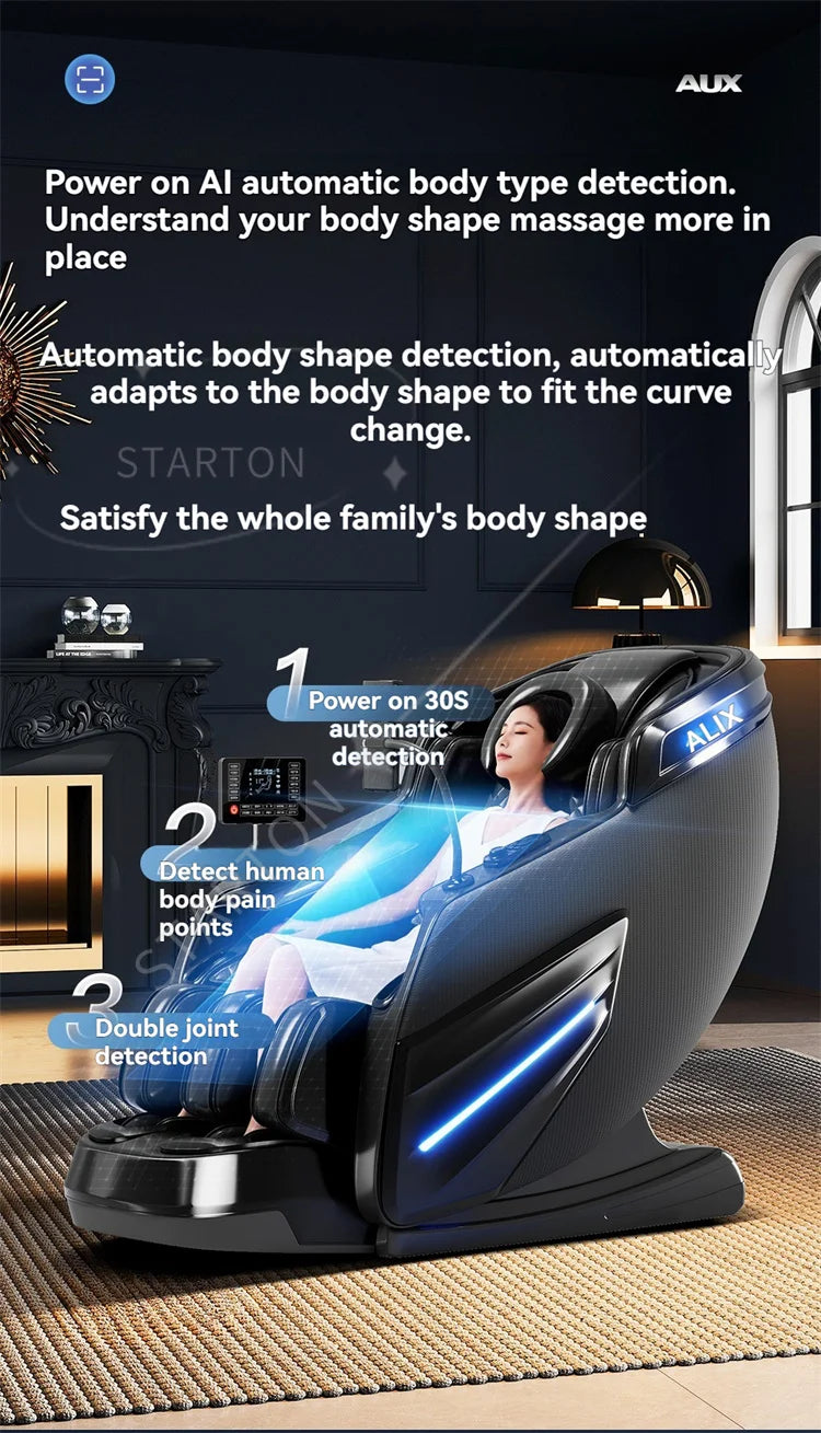 6D AUTO Massage Chairs Full Body Zero Gravity Relaxation Massage Recliner Chair With SL-Track Bluetooth Speaker Heating Massage