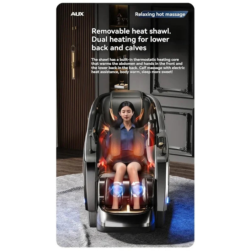 Dual-Core 6D+6D Massage Chair Full Body Zero Gravity Massage Recliner Chairs  Stretch Relaxation Massage Chair