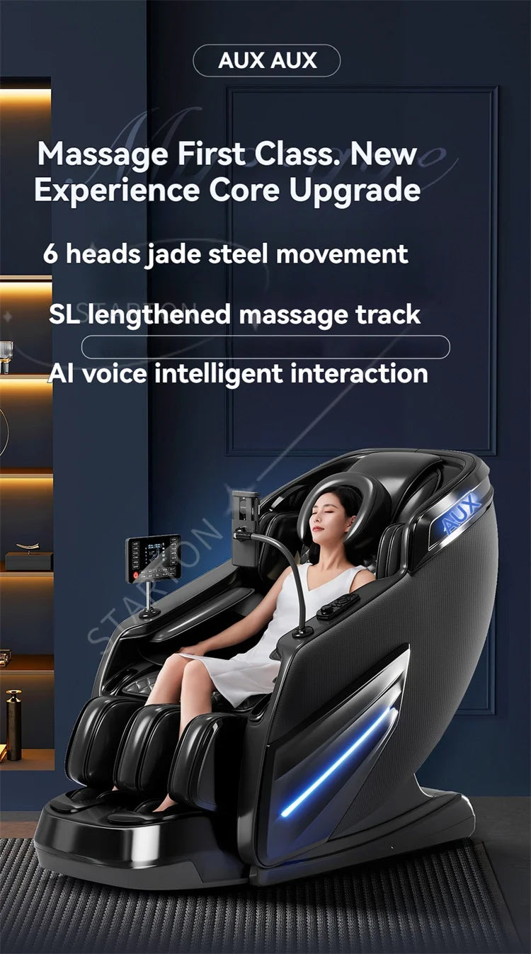 6D AUTO Massage Chairs Full Body Zero Gravity Relaxation Massage Recliner Chair With SL-Track Bluetooth Speaker Heating Massage