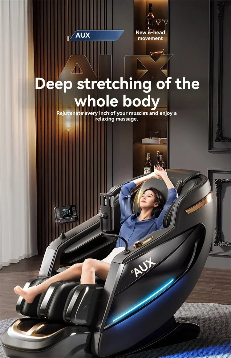 Dual-Core 6D+6D Massage Chair Full Body Zero Gravity Massage Recliner Chairs  Stretch Relaxation Massage Chair