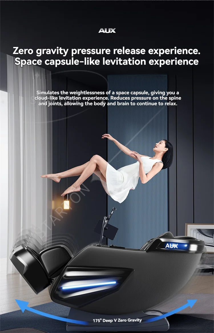 6D AUTO Massage Chairs Full Body Zero Gravity Relaxation Massage Recliner Chair With SL-Track Bluetooth Speaker Heating Massage